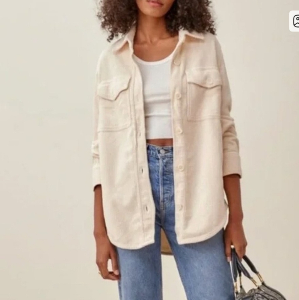 Reformation Jeans Corduroy Shaket SIZE XS Almond Organic Cotton